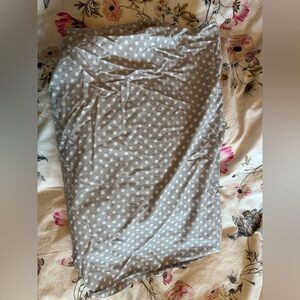 Pottery Barn Kids Fitted Crib Sheet Grey with White Polka Dots